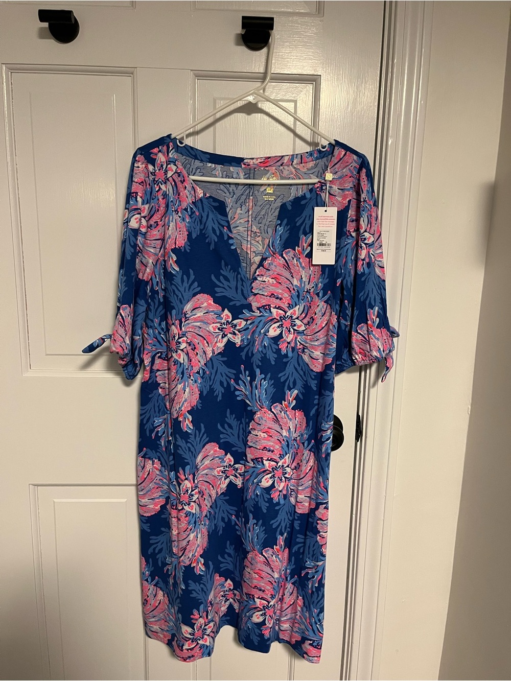 Lilly Pulitzer Blue Dress with Pink Floral Print